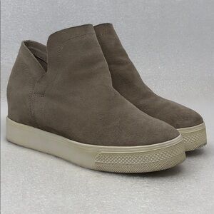 Steve Madden Wrangle Booties Suede Leather Gray Slip On Girls Size 7